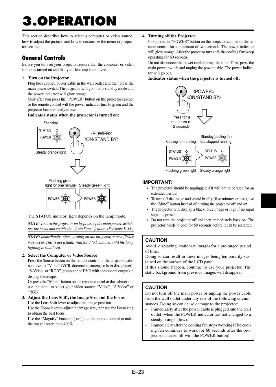 Operation, General controls | Nokia VT45K User Manual | Page 25 / 45