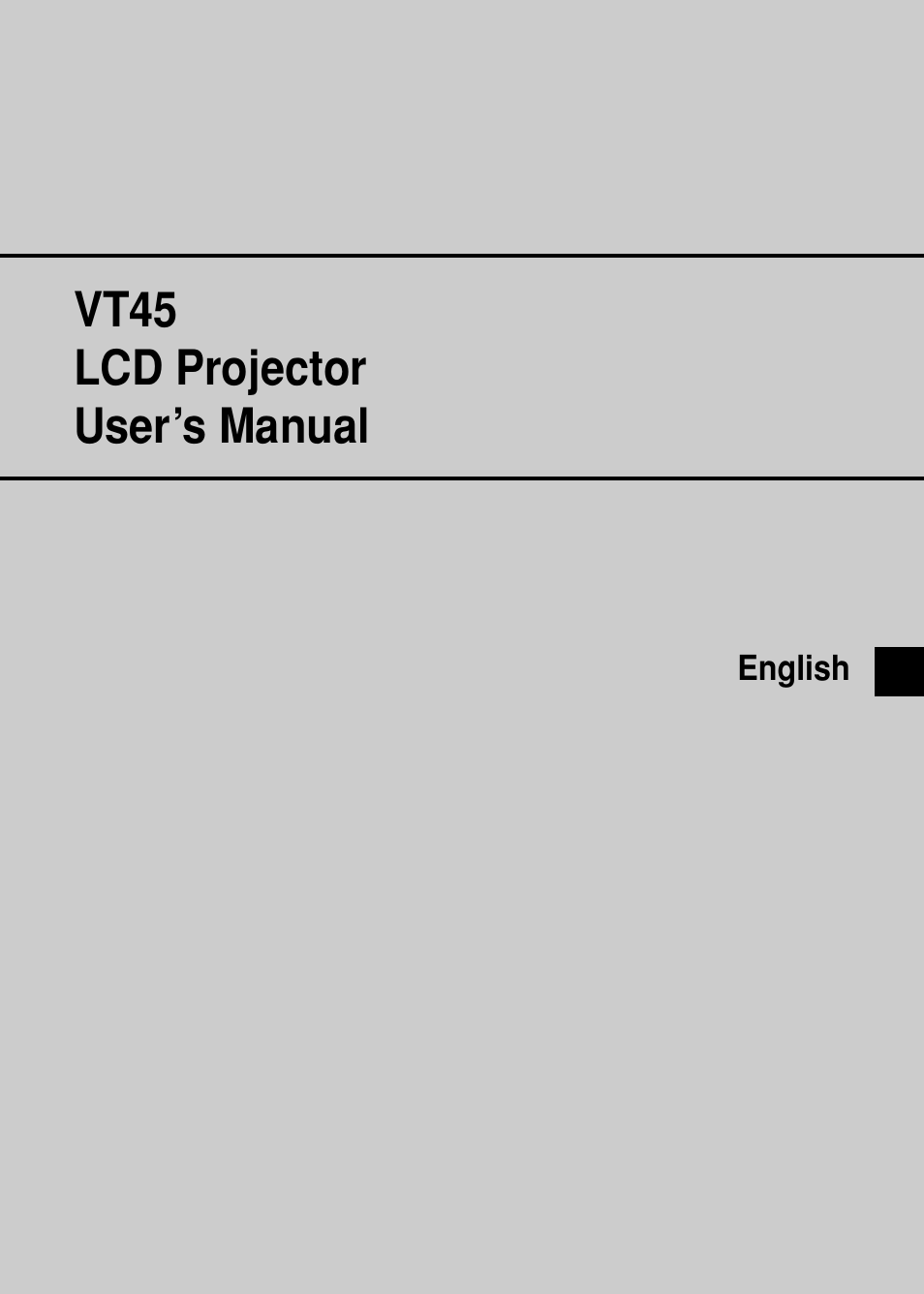 Vt45 lcd projector user’s manual | Nokia VT45K User Manual | Page 3 / 45