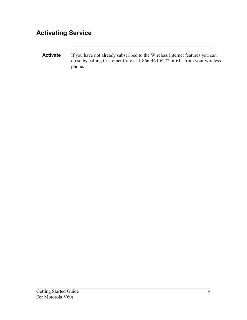 Activating service, Activate, Ctivating | Ervice | Nokia Motorola User Manual | Page 5 / 23