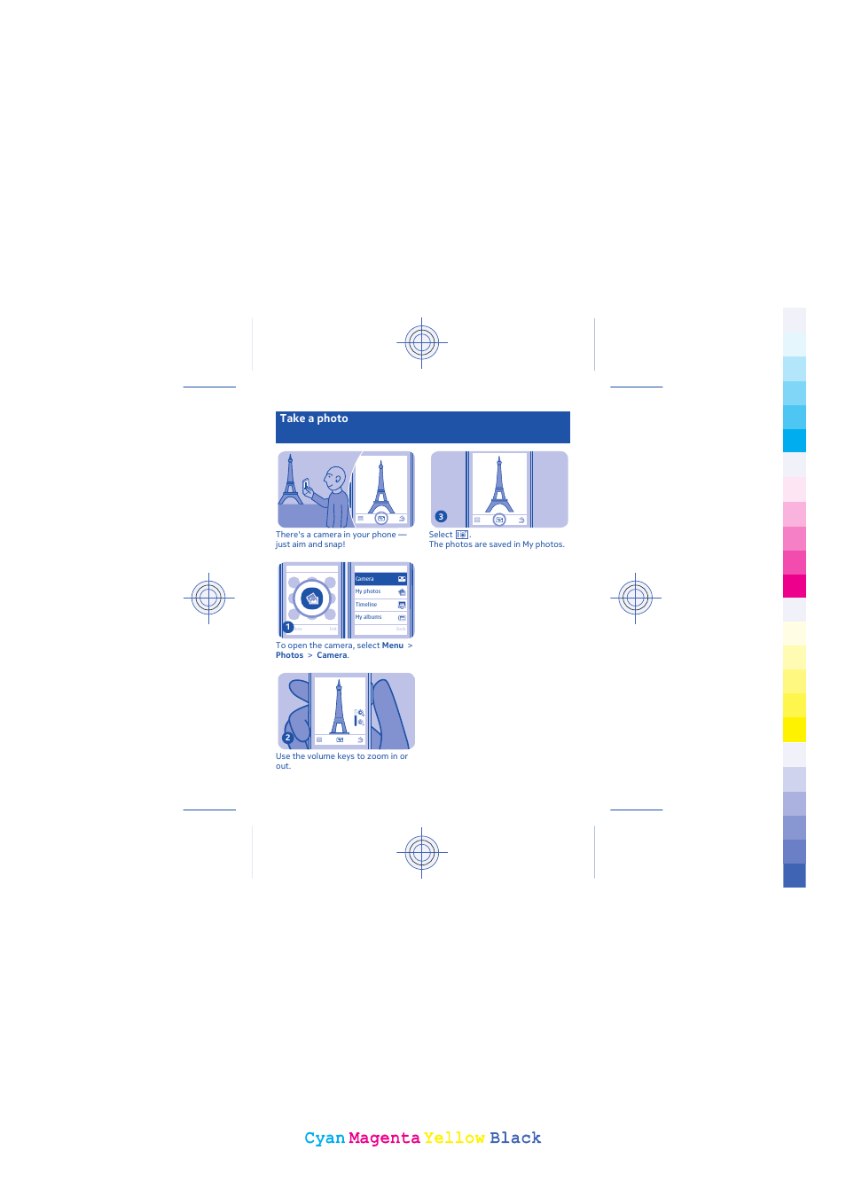 Cyan, Cyan magenta magenta yellow yellow black black | Nokia 203 User Manual | Page 27 / 51