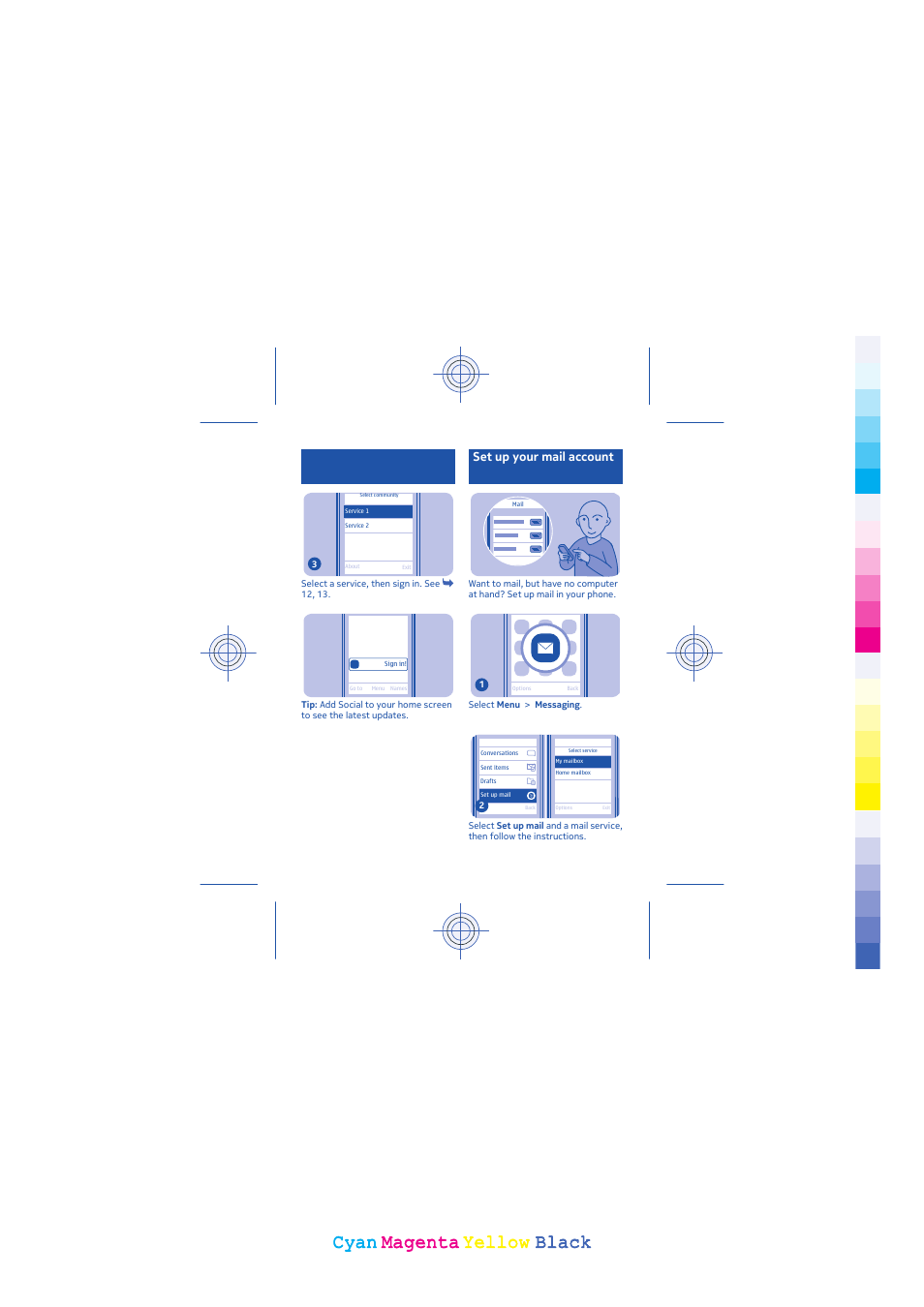 Cyan, Cyan magenta magenta yellow yellow black black | Nokia 203 User Manual | Page 31 / 51