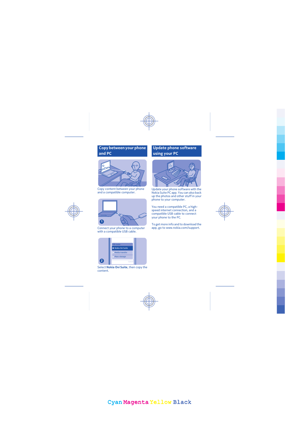 Cyan, Cyan magenta magenta yellow yellow black black | Nokia 203 User Manual | Page 36 / 51