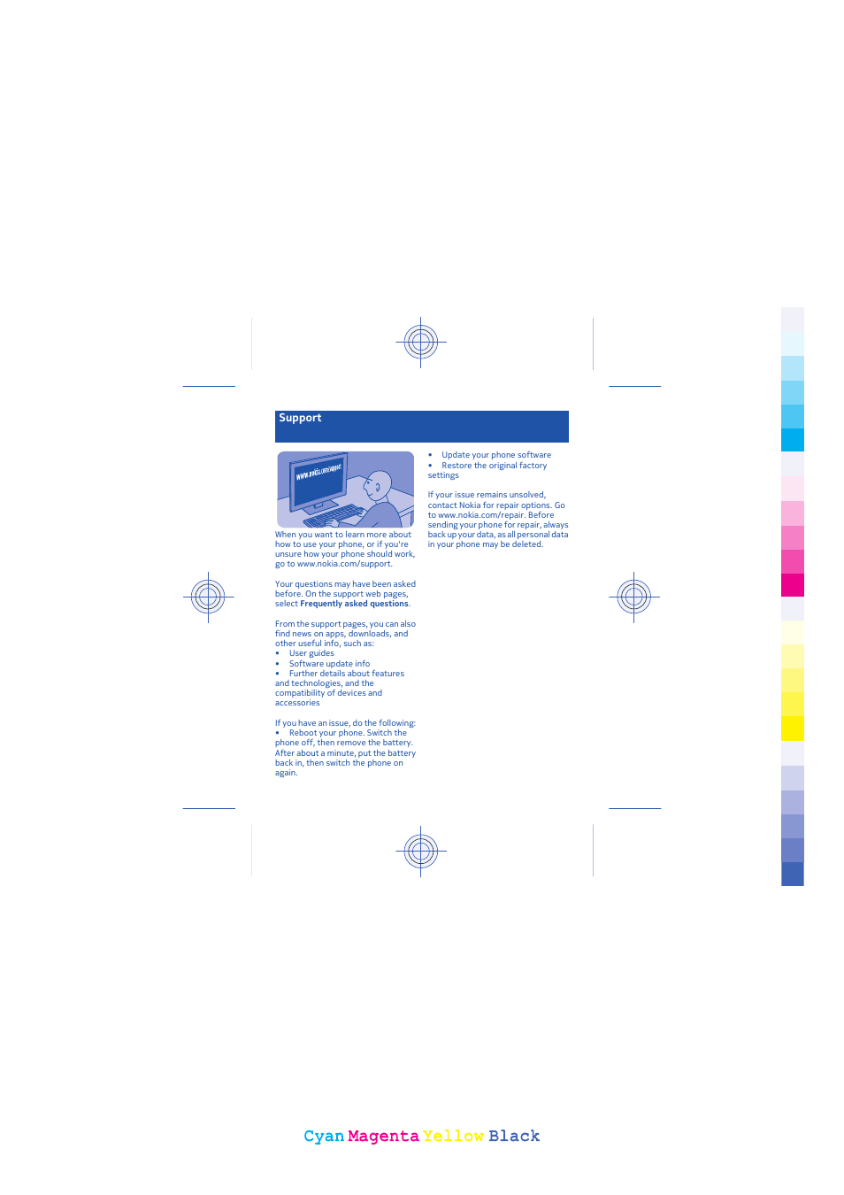 Cyan, Cyan magenta magenta yellow yellow black black | Nokia 203 User Manual | Page 41 / 51