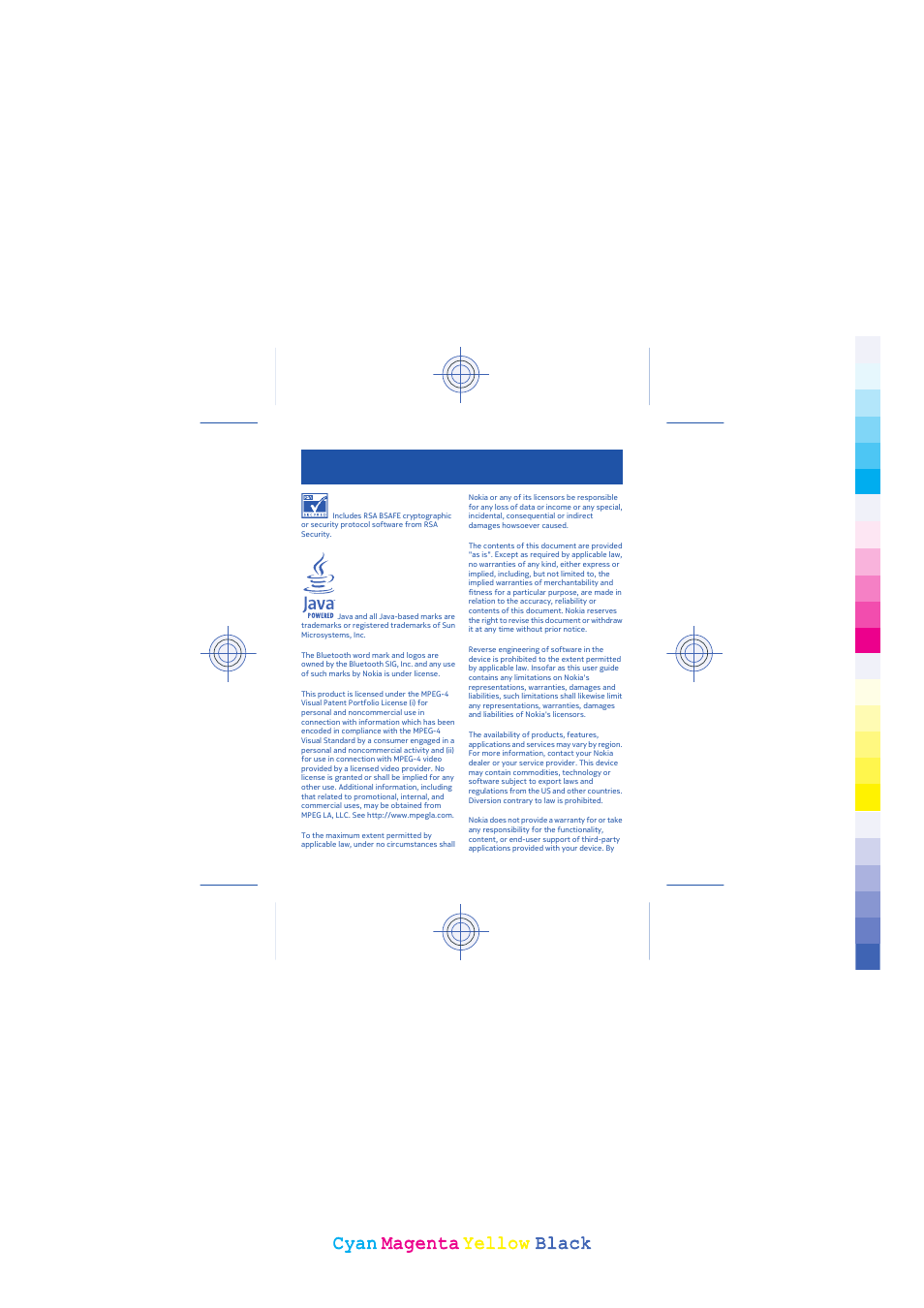 Cyan, Cyan magenta magenta yellow yellow black black | Nokia 203 User Manual | Page 50 / 51