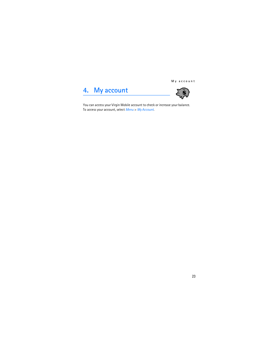 My account | Nokia 3155i User Manual | Page 24 / 85