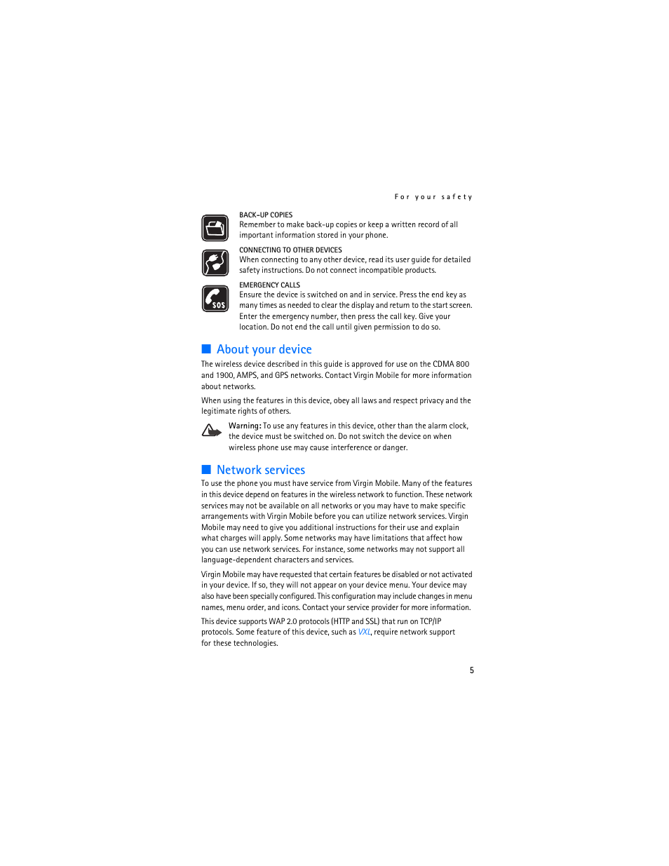About your device, Network services | Nokia 3155i User Manual | Page 6 / 85