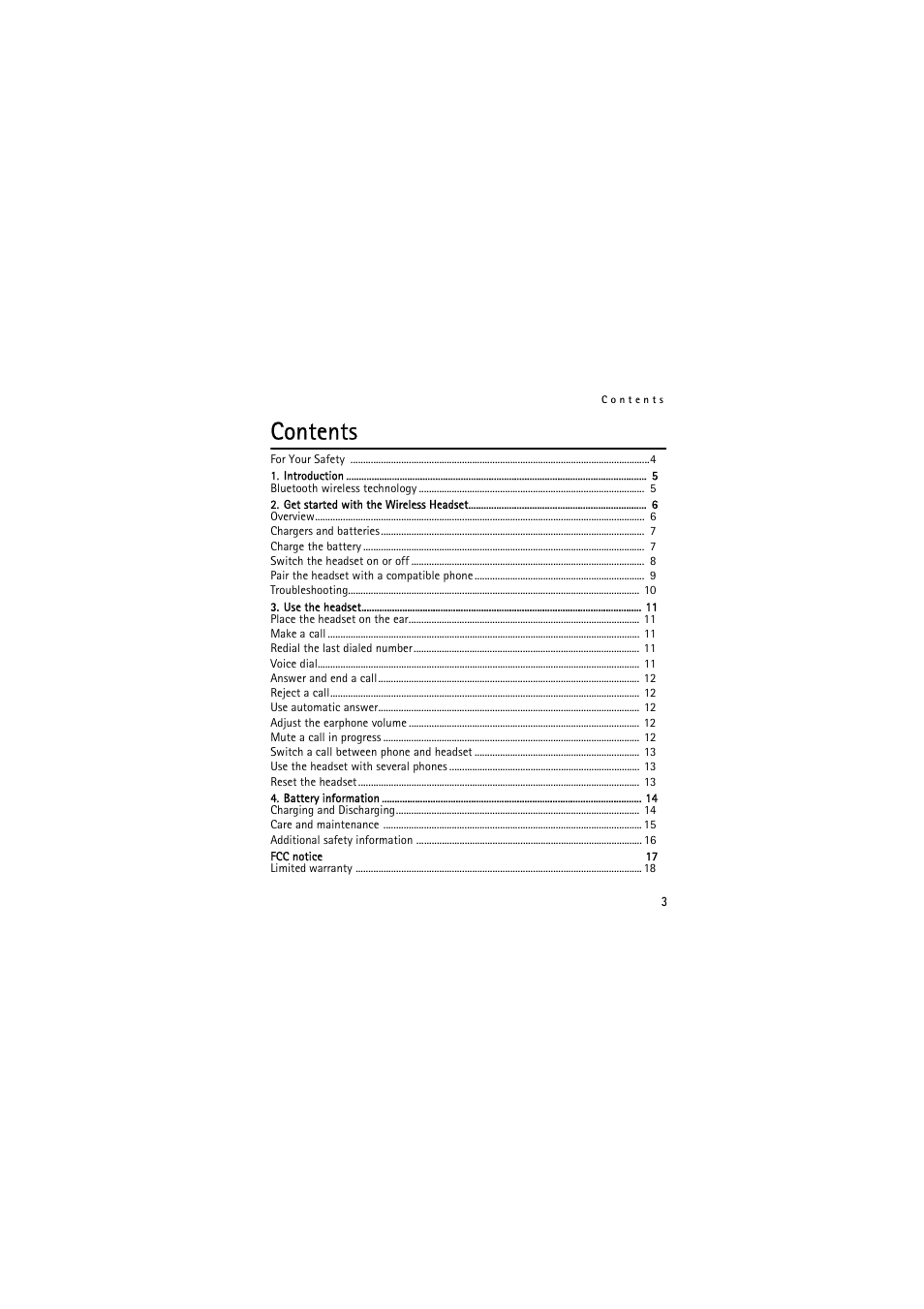 Nokia (HS-11W) User Manual | Page 3 / 84