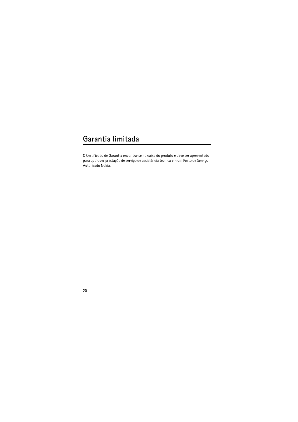 Garantia limitada | Nokia (HS-11W) User Manual | Page 60 / 84