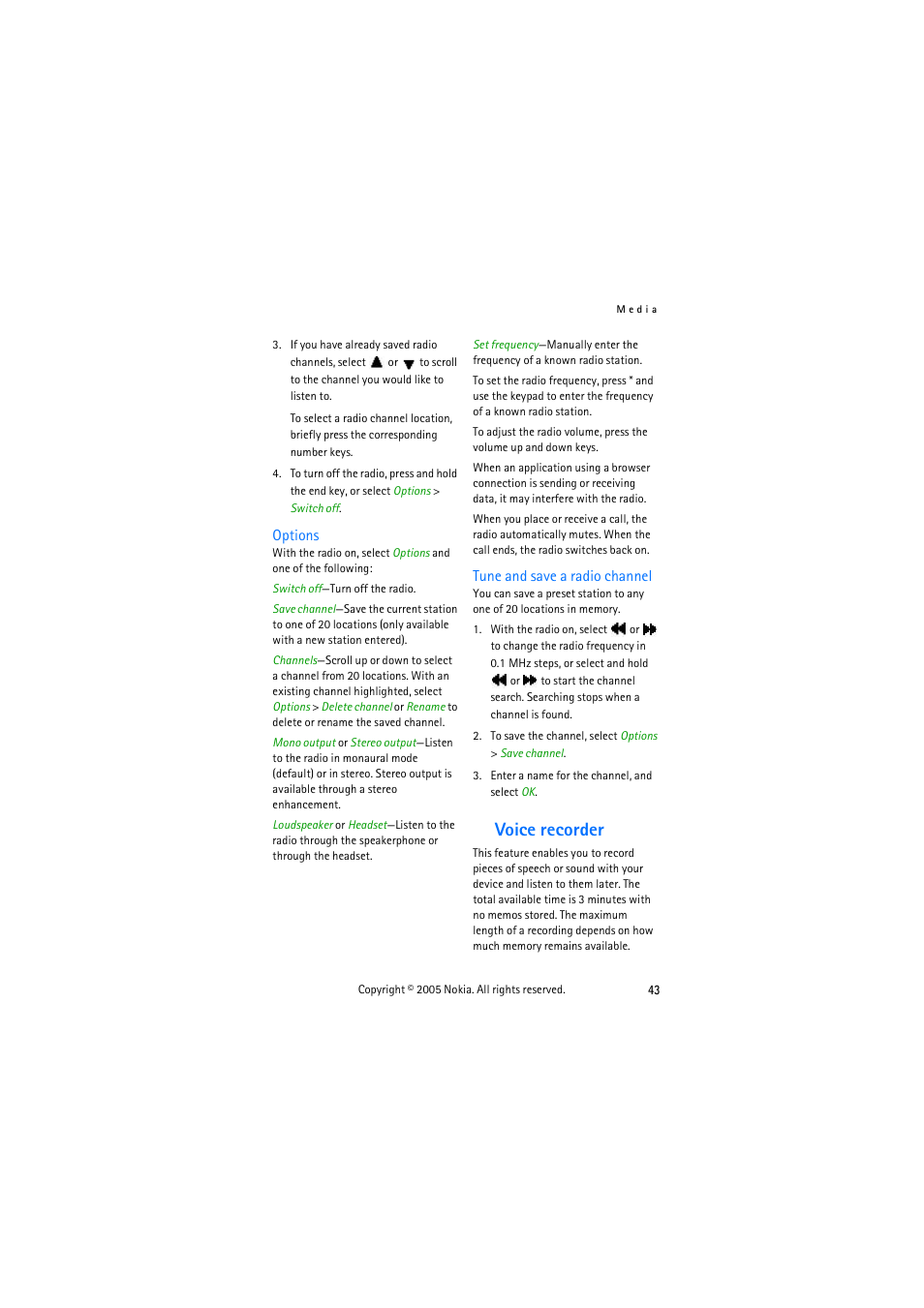 Voice recorder | Nokia 3155 User Manual | Page 51 / 95