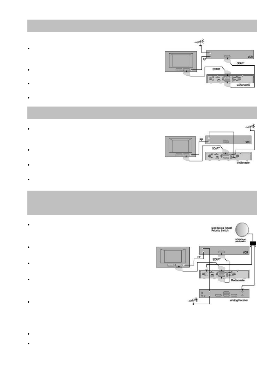 Connecting to a tv and a video recorder, If your vcr does not have a scart connector | Nokia 9400 S User Manual | Page 7 / 28