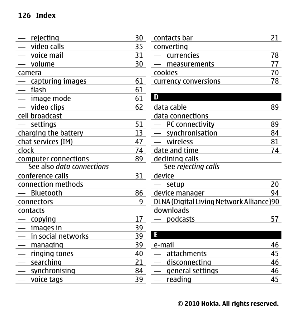 Nokia X5-01 User Manual | Page 126 / 130