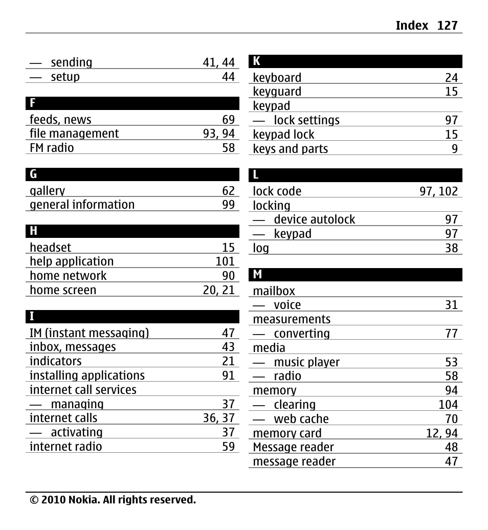 Nokia X5-01 User Manual | Page 127 / 130