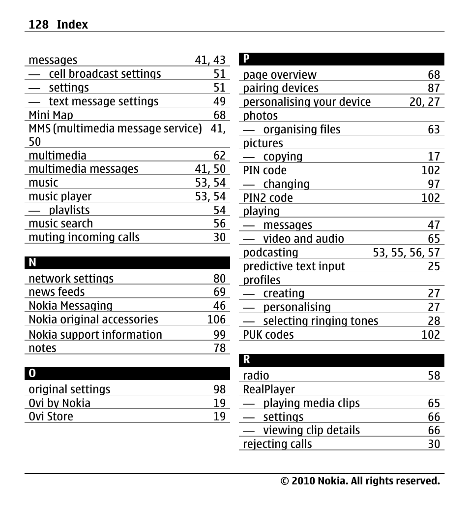 Nokia X5-01 User Manual | Page 128 / 130
