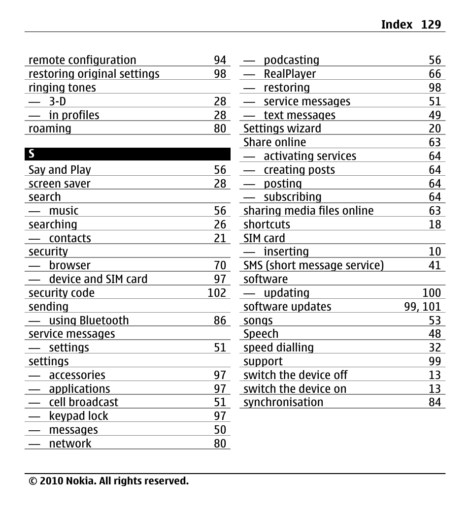 Nokia X5-01 User Manual | Page 129 / 130
