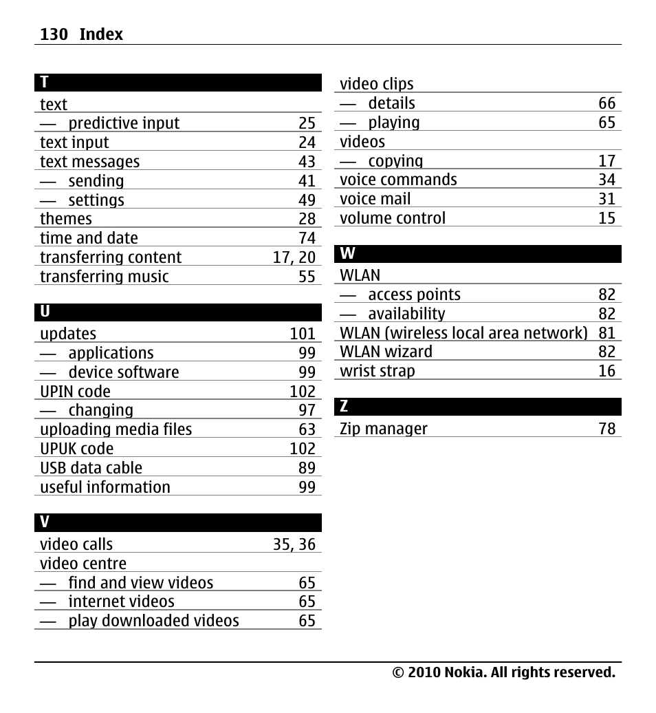 Nokia X5-01 User Manual | Page 130 / 130