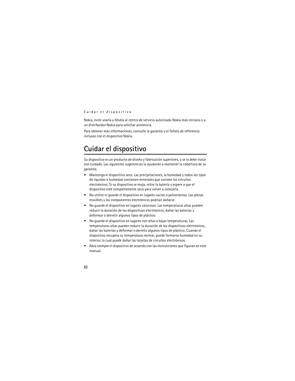Cuidar el dispositivo | Nokia 3711 User Manual | Page 127 / 138