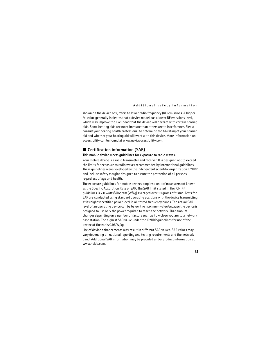 Nokia 3711 User Manual | Page 61 / 138