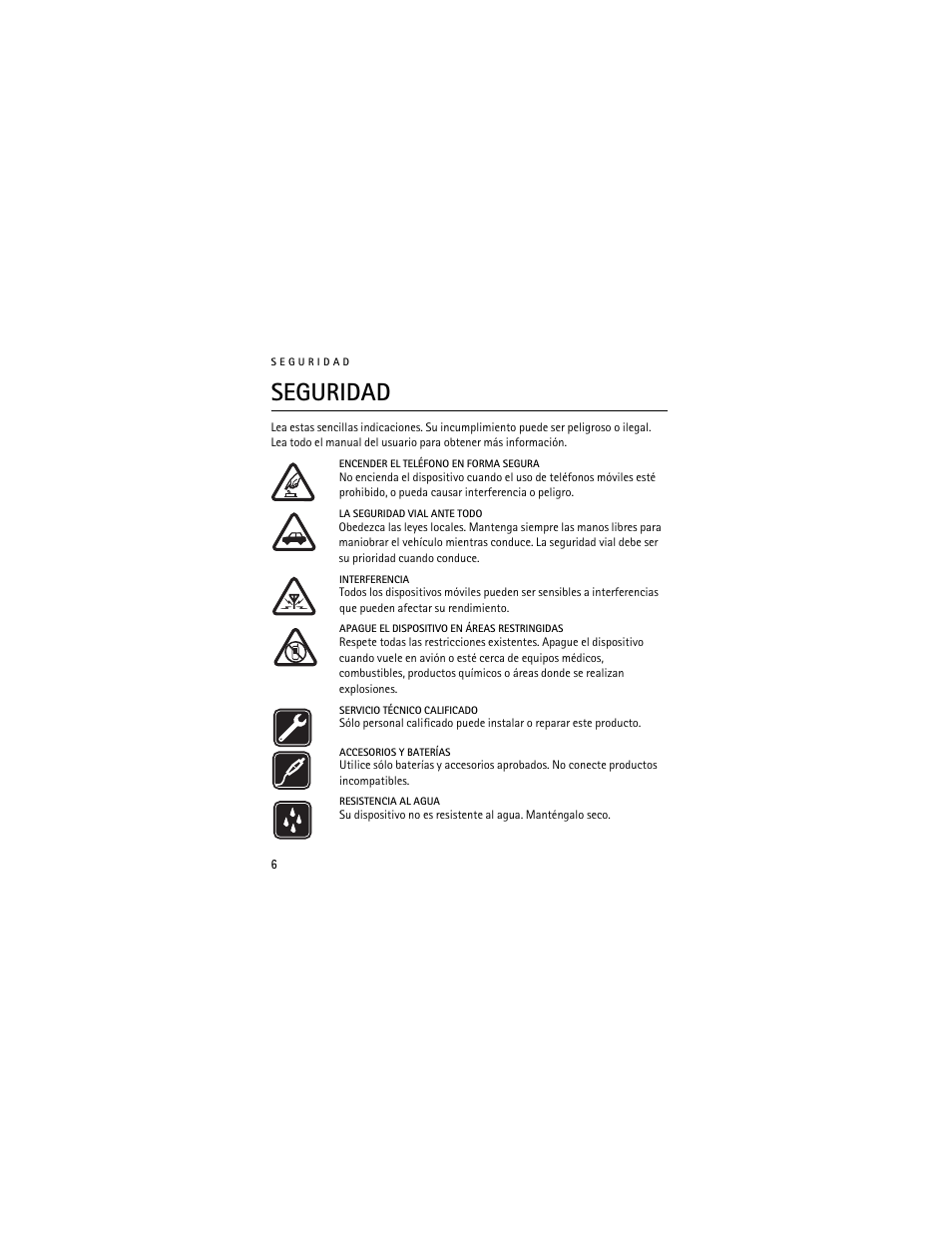 Seguridad | Nokia 3711 User Manual | Page 71 / 138