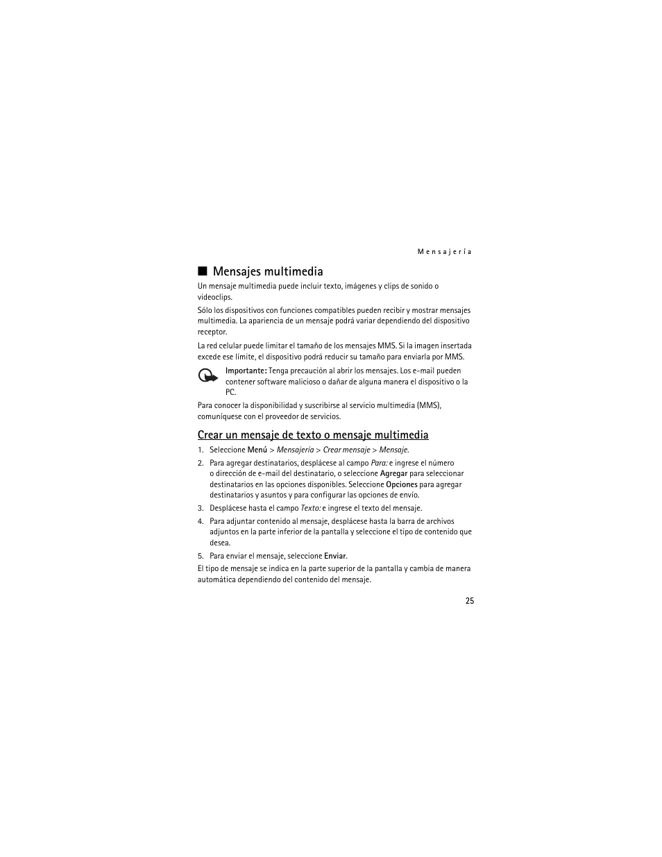 Mensajes multimedia, Crear un mensaje de texto o mensaje multimedia | Nokia 3711 User Manual | Page 90 / 138