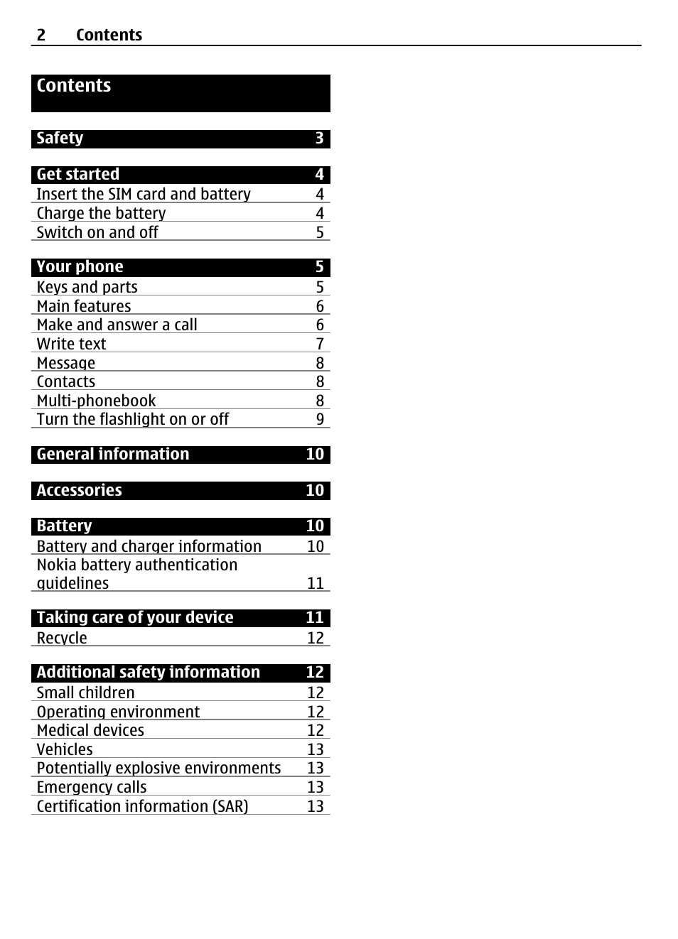 Nokia 1208 EN User Manual | Page 2 / 14