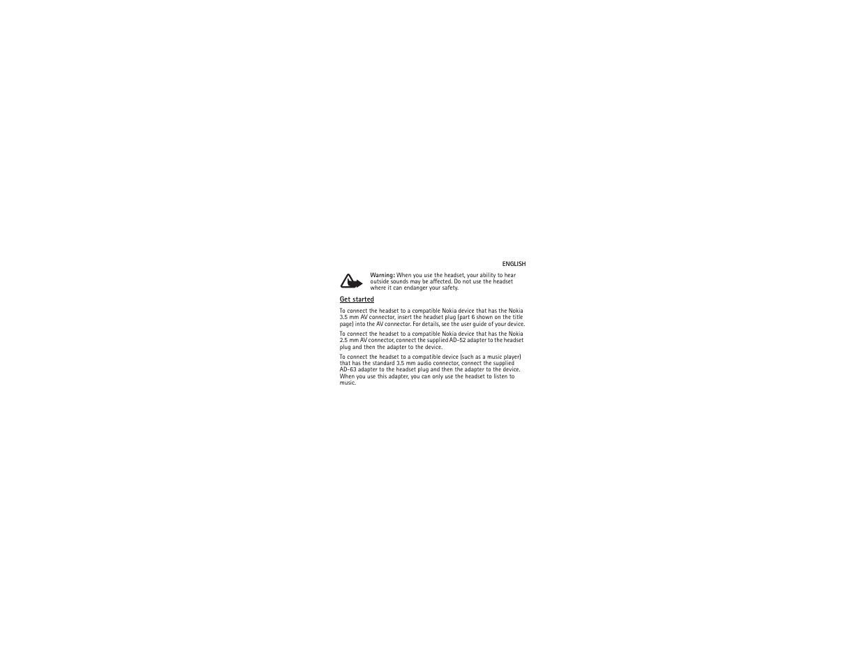 Get started | Nokia WH-800 User Manual | Page 3 / 29