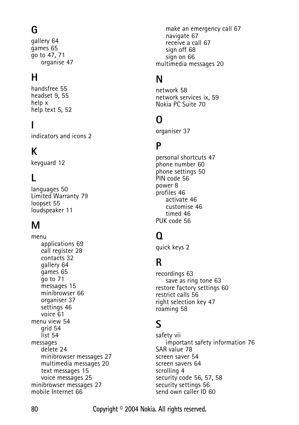 Nokia XPRESS-ON 3125 User Manual | Page 90 / 91