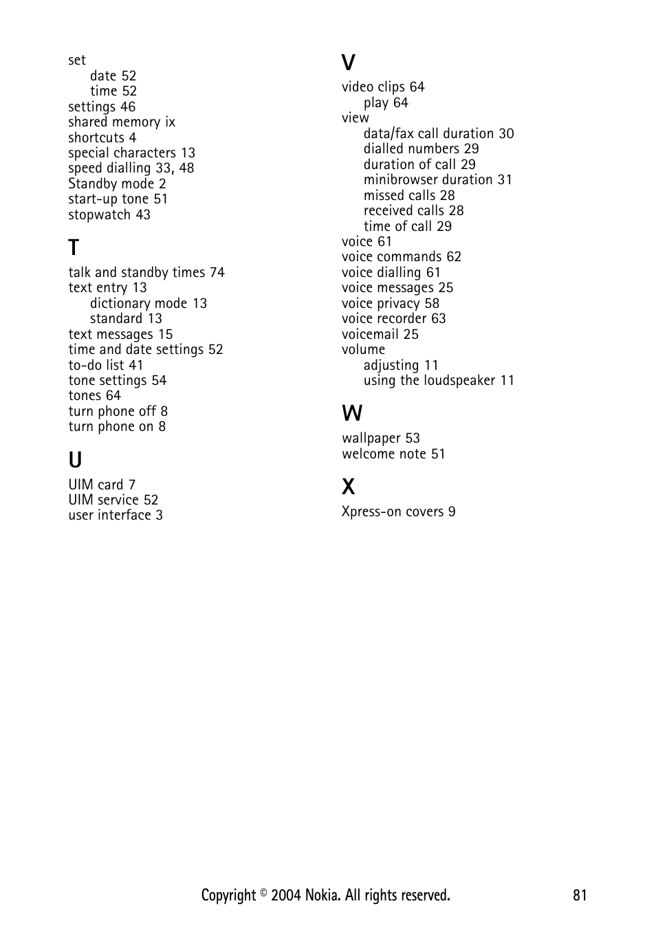 Nokia XPRESS-ON 3125 User Manual | Page 91 / 91