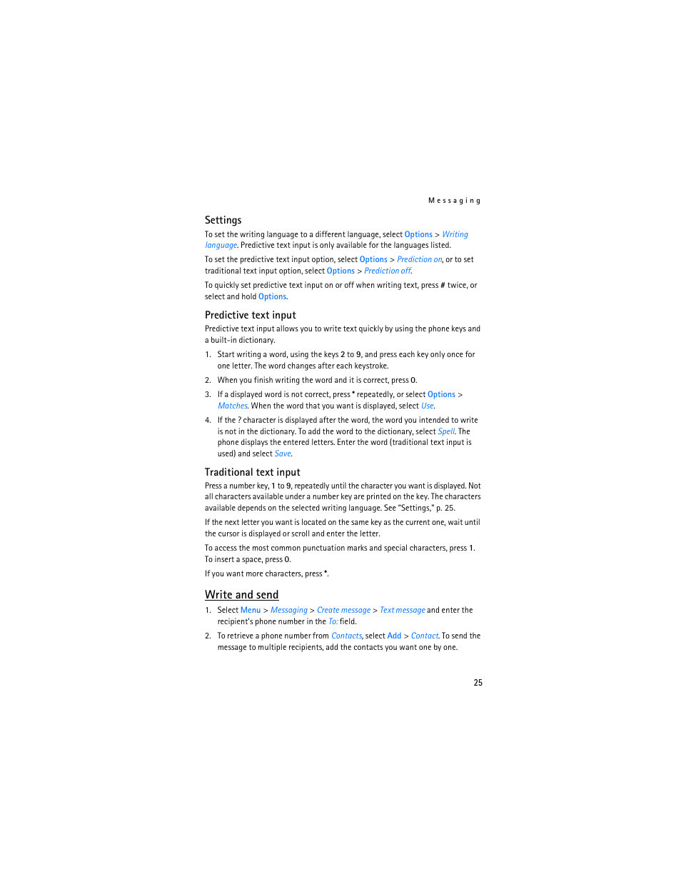 Write and send | Nokia 6086i User Manual | Page 26 / 209