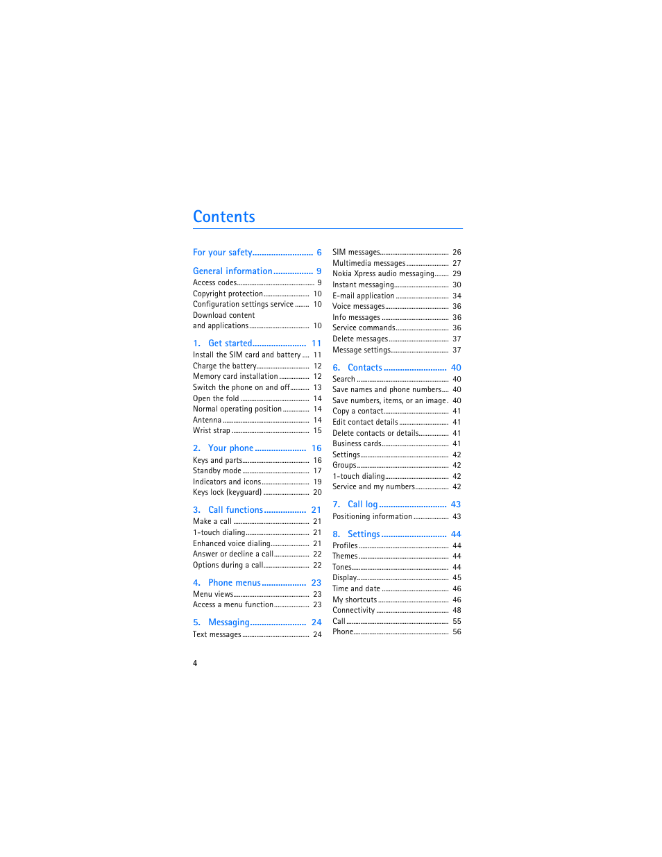 Nokia 6086i User Manual | Page 5 / 209