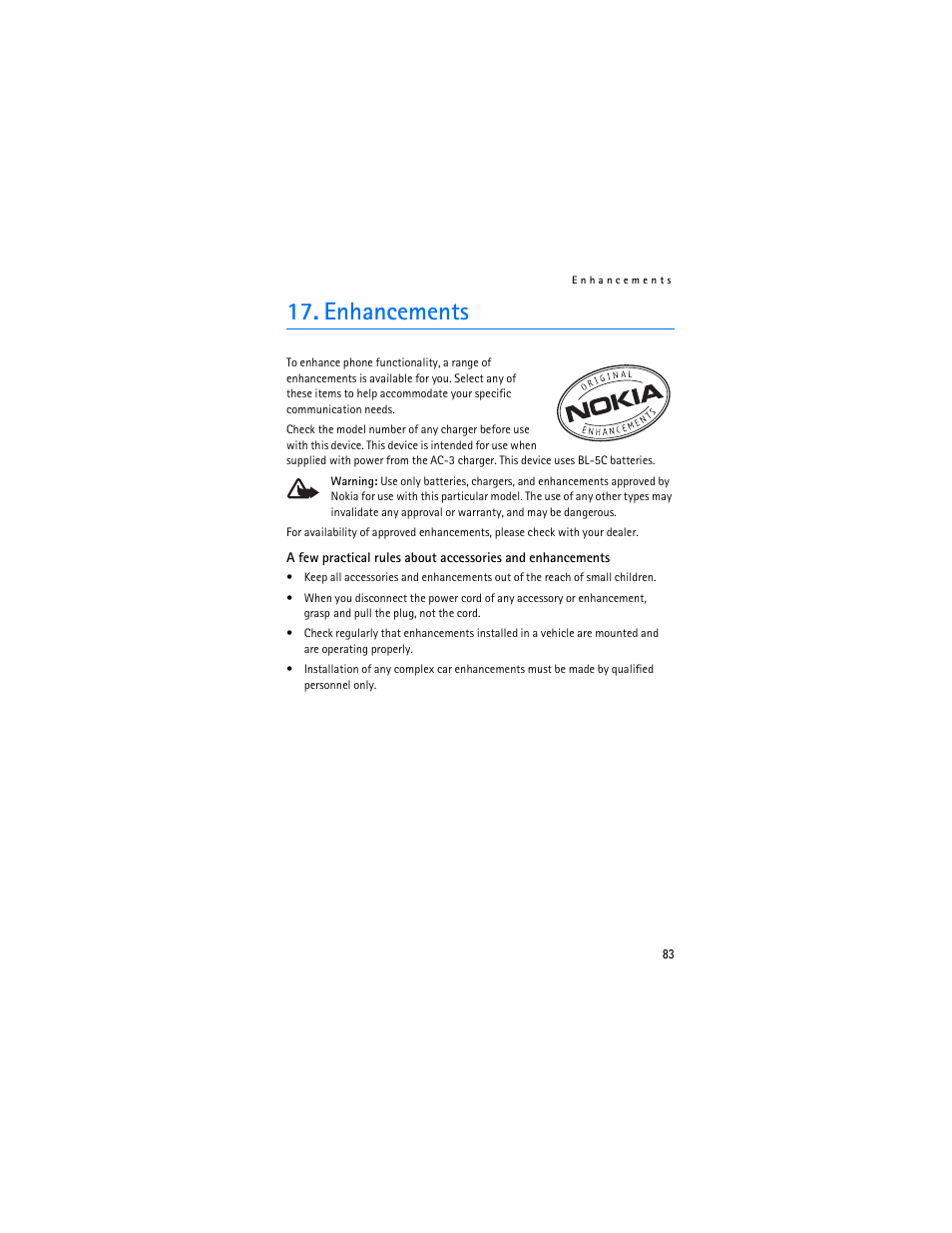 Enhancements | Nokia 6086i User Manual | Page 84 / 209