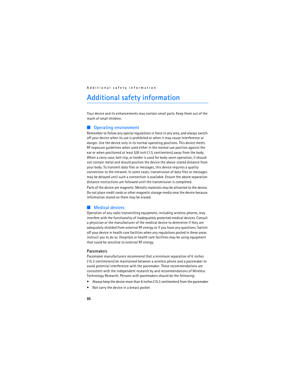 Additional safety information | Nokia 6086i User Manual | Page 89 / 209