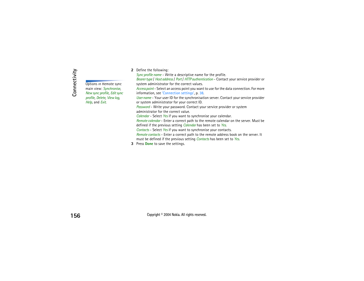 Connectivity | Nokia 3650 User Manual | Page 156 / 178