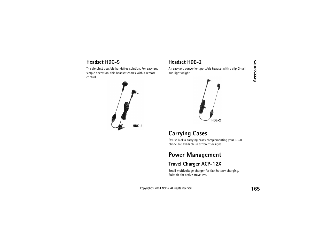 Carrying cases, Power management, Carrying cases power management | Nokia 3650 User Manual | Page 165 / 178