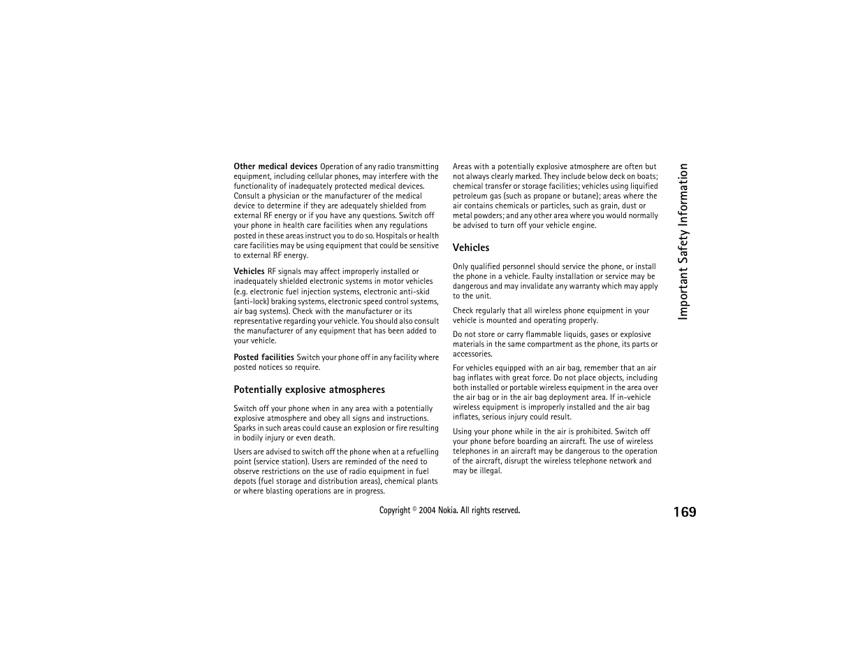 Important safety information | Nokia 3650 User Manual | Page 169 / 178