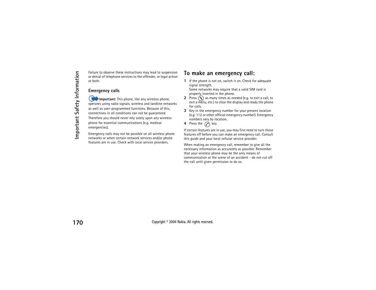 Important safety information | Nokia 3650 User Manual | Page 170 / 178