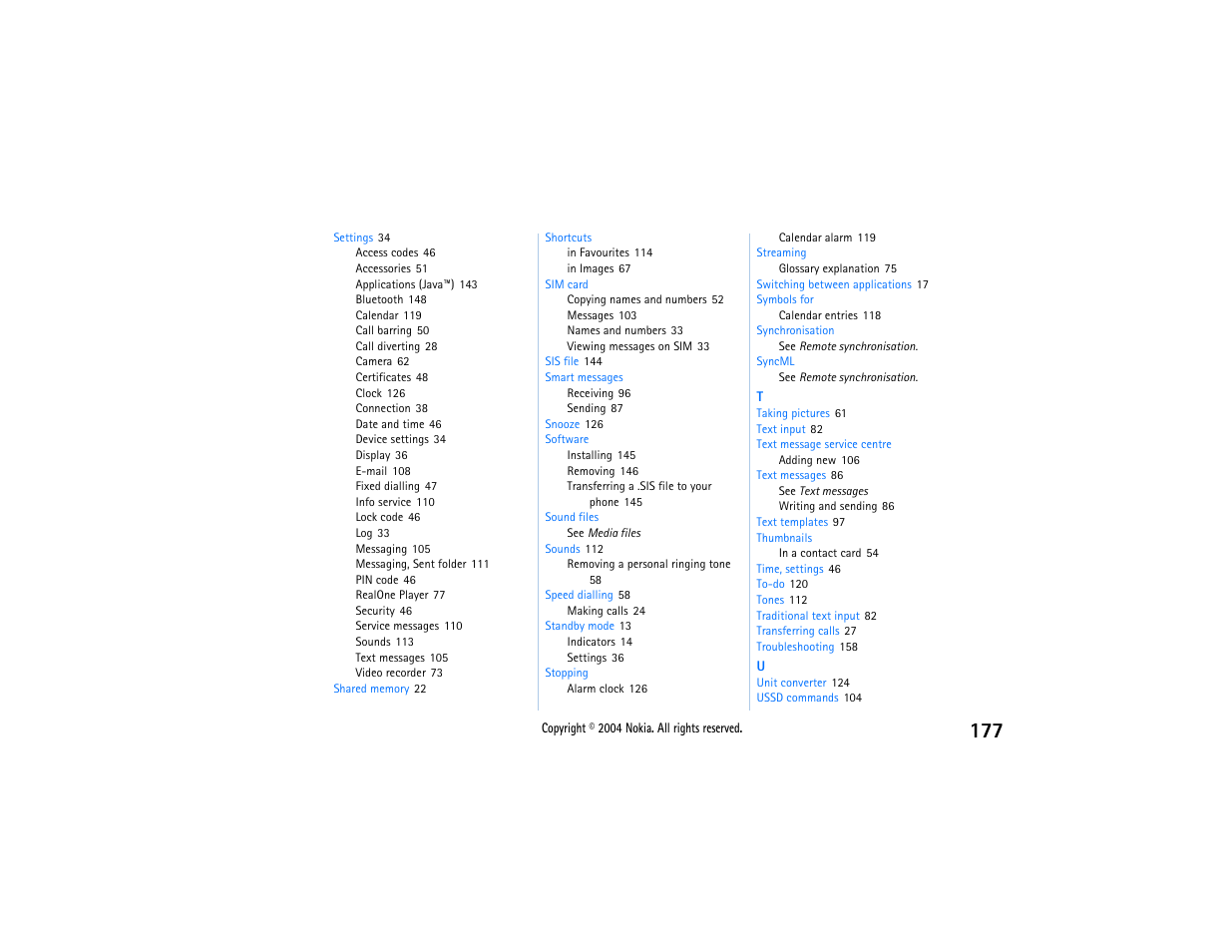 Nokia 3650 User Manual | Page 177 / 178