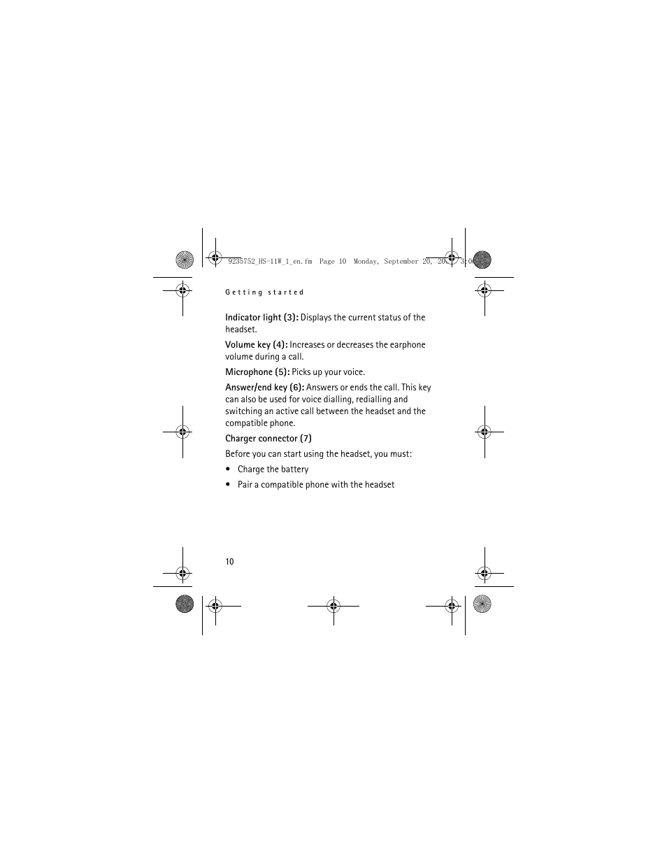 Nokia (HS-11W) User Manual | Page 10 / 28