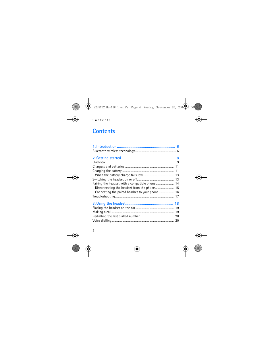 Nokia (HS-11W) User Manual | Page 4 / 28