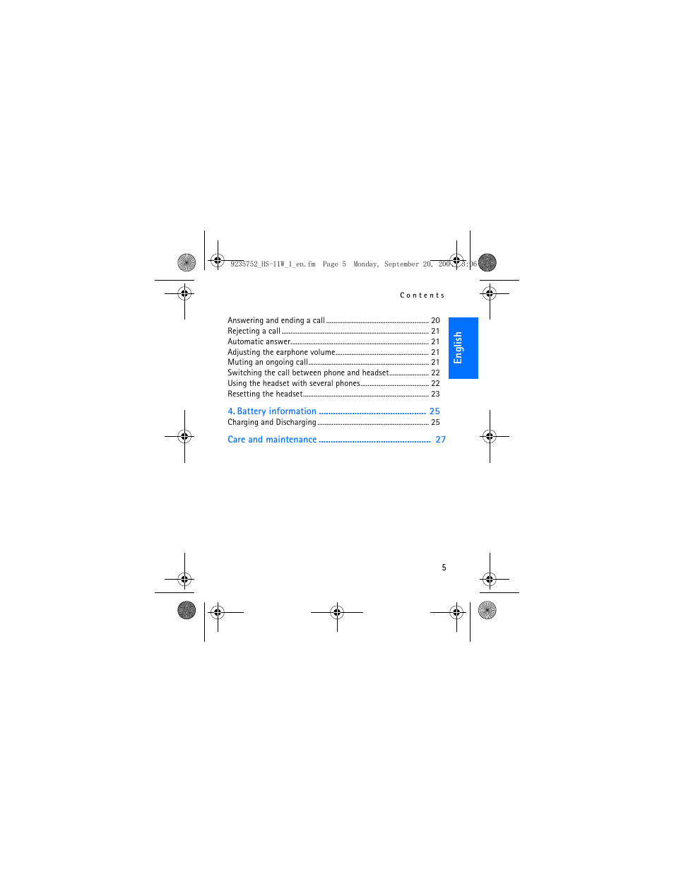 Nokia (HS-11W) User Manual | Page 5 / 28