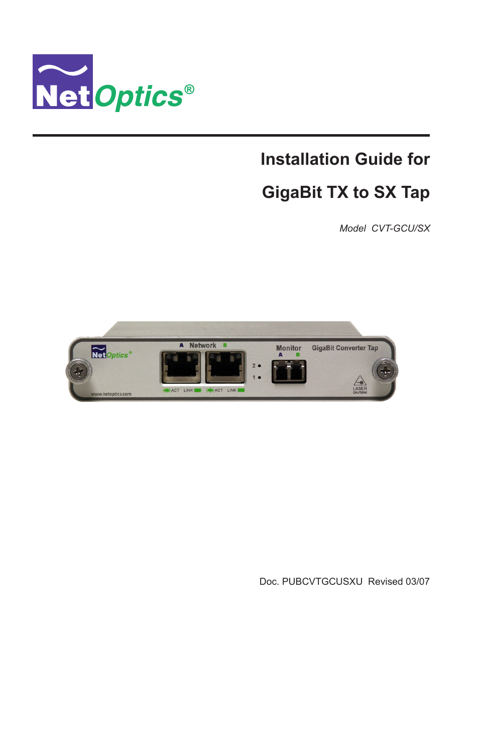 Nokia GIGABIT TX TO SX TAP CVT-GCU/SX User Manual | 16 pages