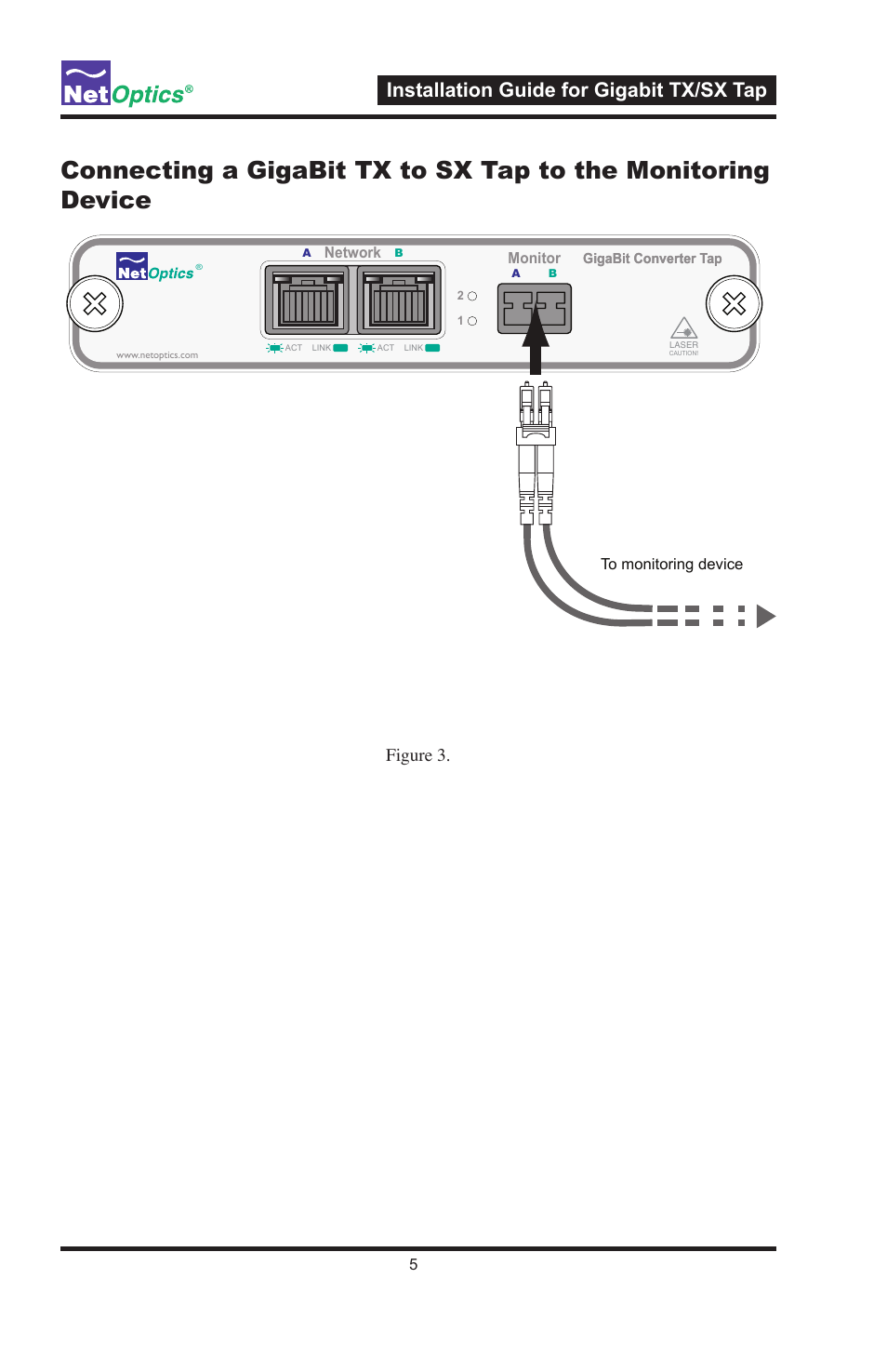 Installation guide for gigabit tx/sx tap, Figure.3 | Nokia GIGABIT TX TO SX TAP CVT-GCU/SX User Manual | Page 10 / 16