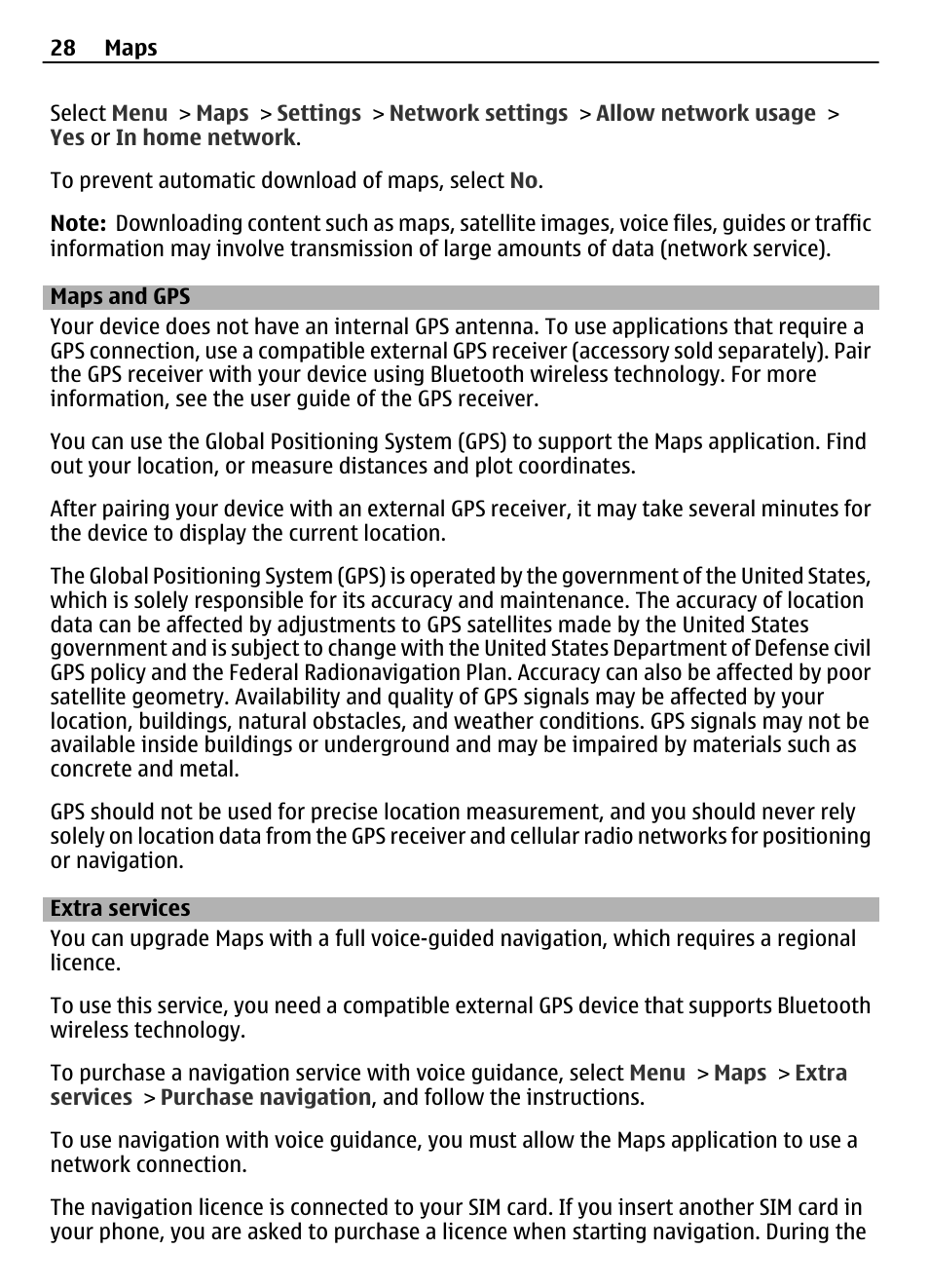 Maps and gps, Extra services | Nokia 2730 User Manual | Page 28 / 38