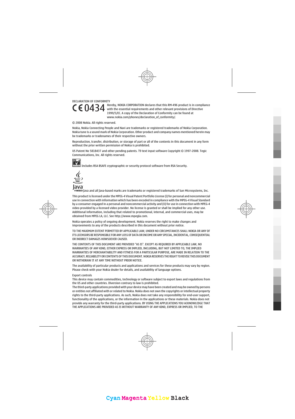 Cyan | Nokia 5130 XpressMusic User Manual | Page 2 / 36