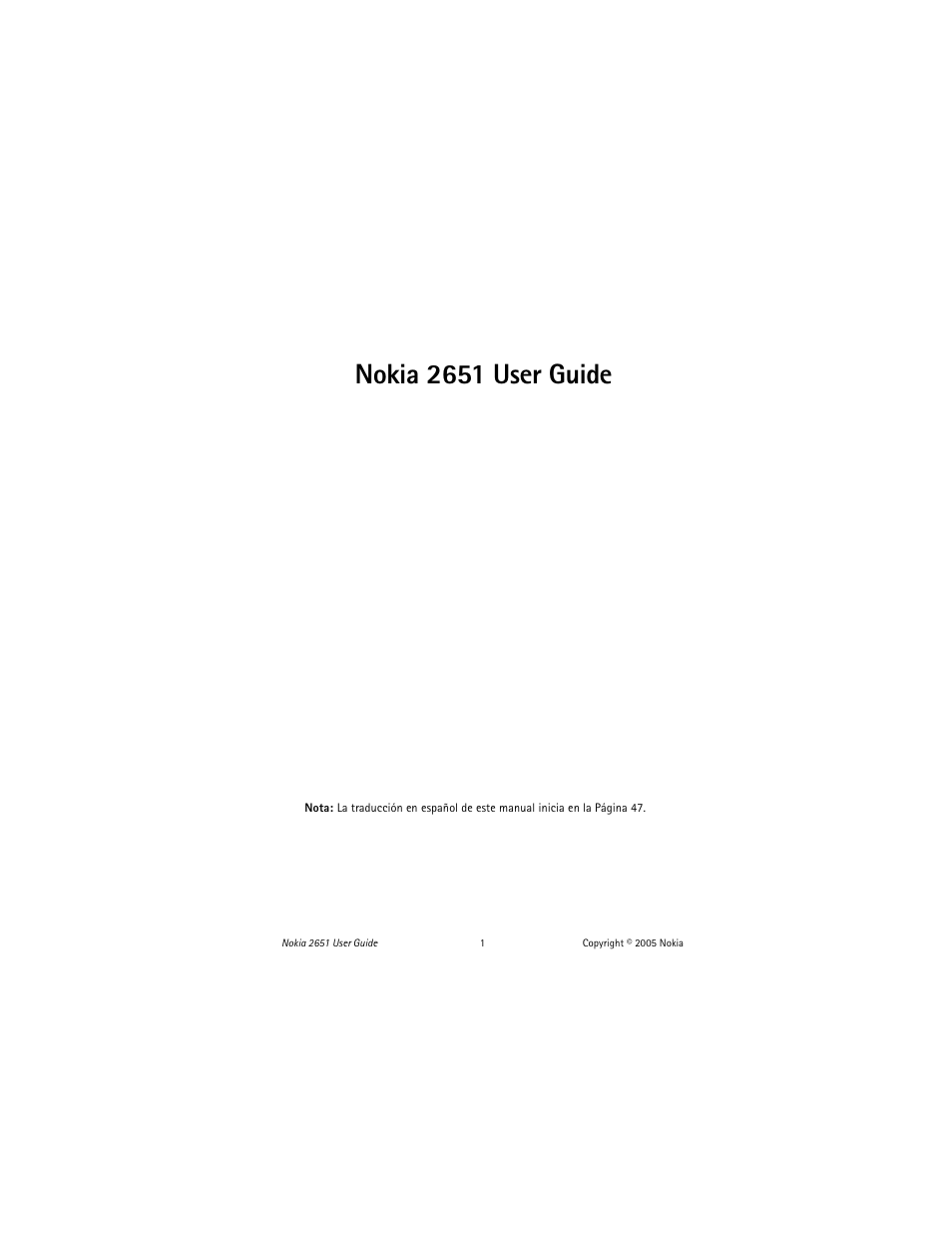 Nokia 2651 user guide | Nokia 2651 User Manual | Page 2 / 97