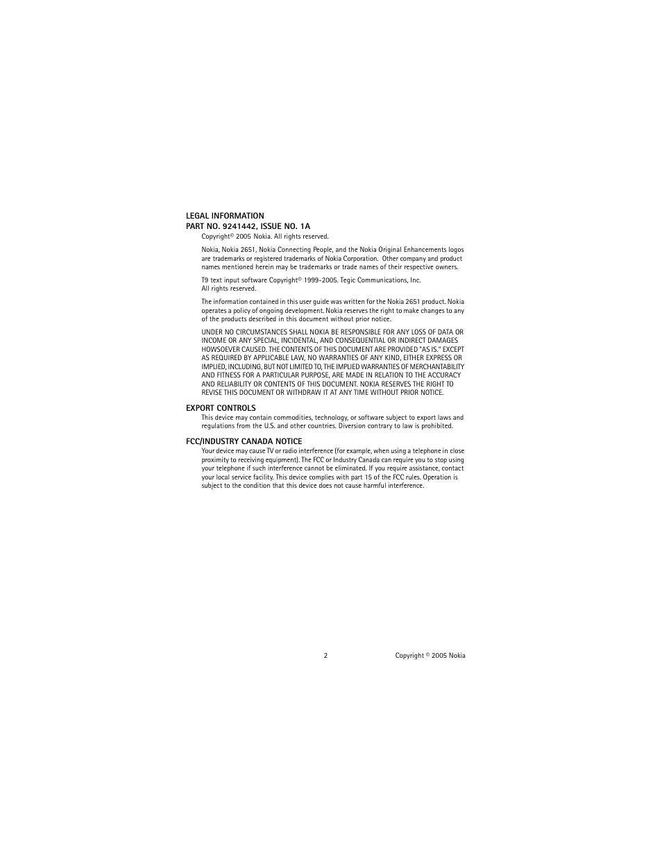 Nokia 2651 User Manual | Page 3 / 97