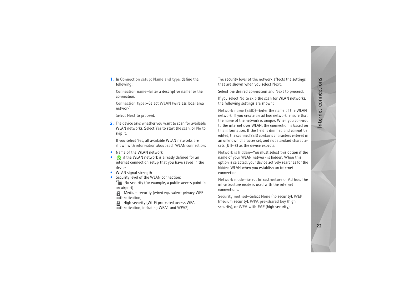 Internet con n ec tions | Nokia NSERIES N800 User Manual | Page 22 / 56