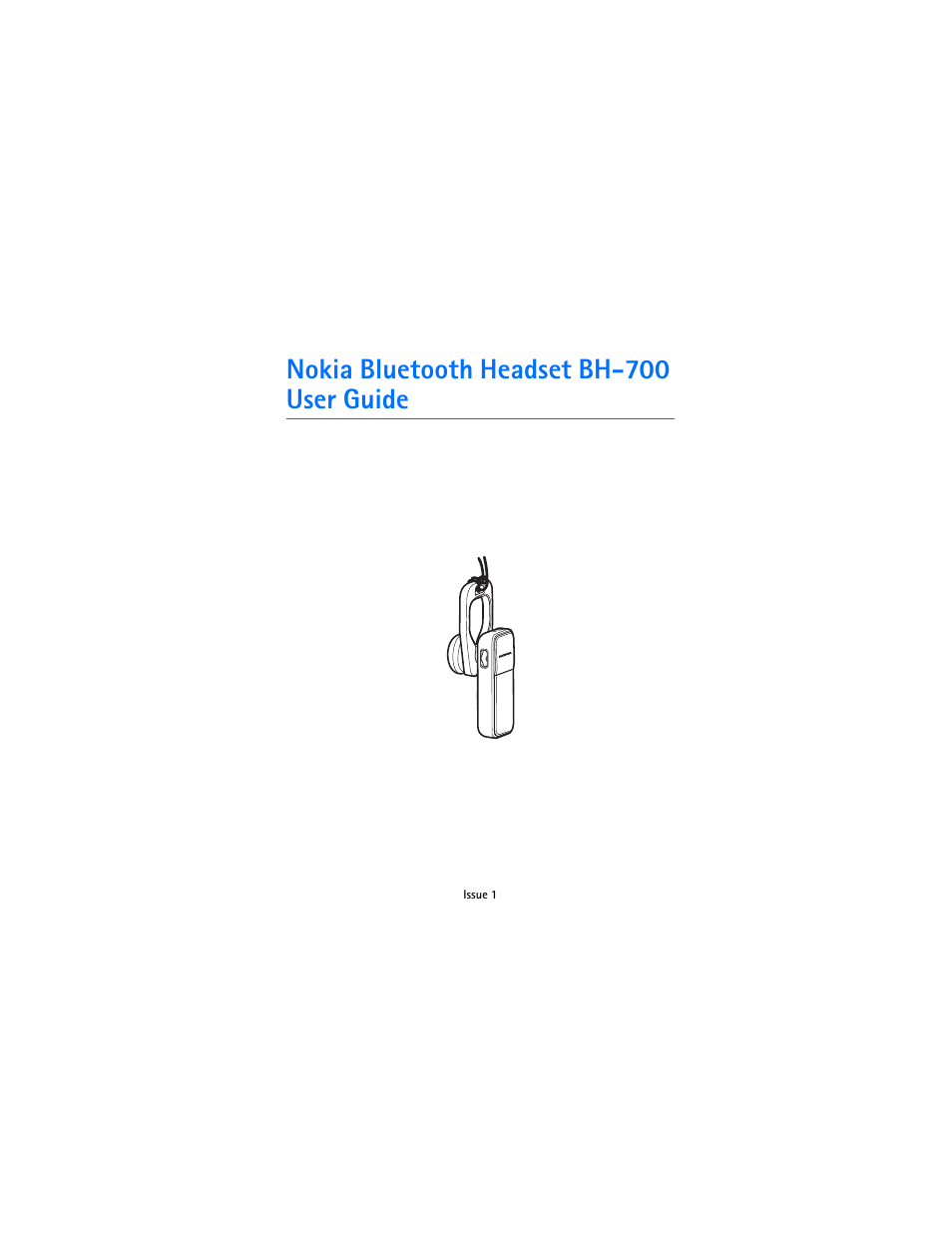 Nokia Bluetooth Headset BH-700 User Manual | 13 pages