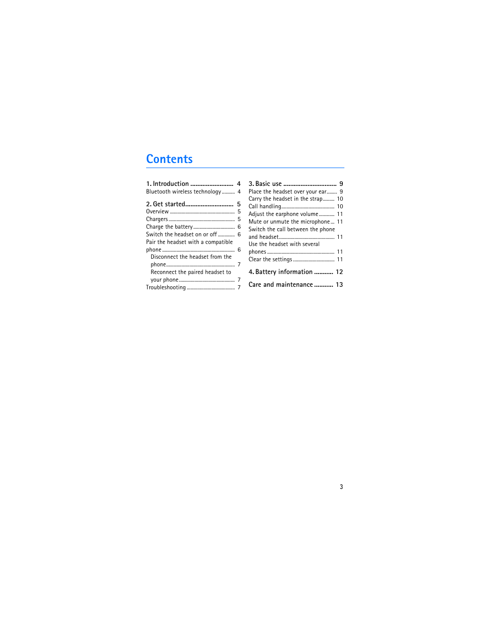 Nokia Bluetooth Headset BH-700 User Manual | Page 3 / 13