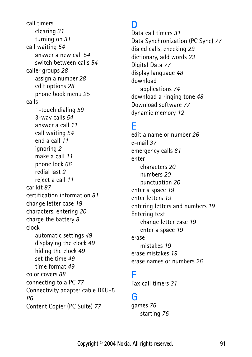 Nokia 3586 User Manual | Page 95 / 98