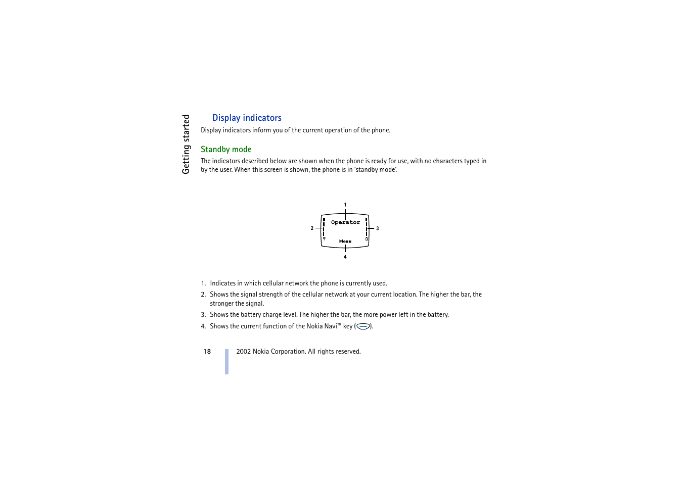 Display indicators, Standby mode, So display indicators on p | Nokia 5510 User Manual | Page 18 / 102